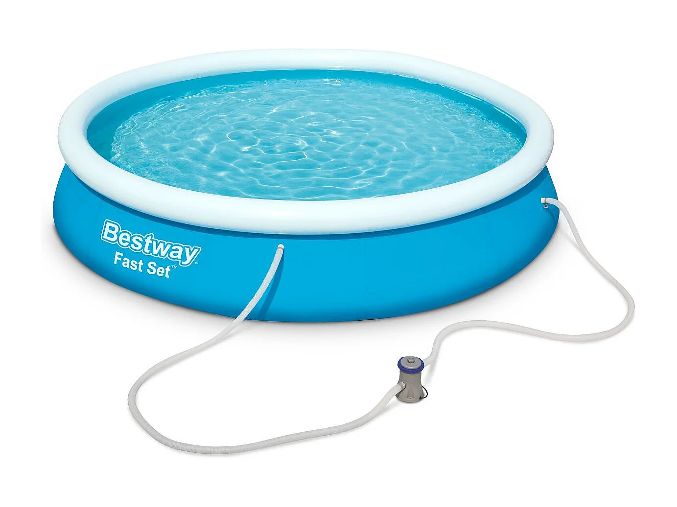 Piscina gonfilable rotonda con accessori, 3.6m, blu