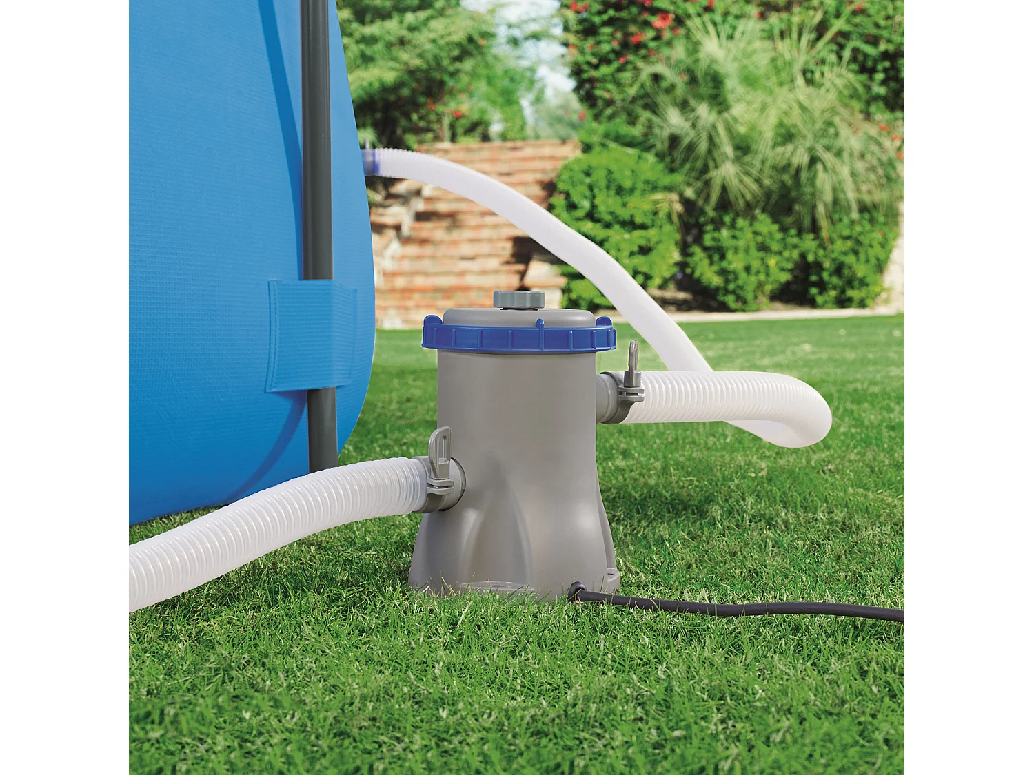 Piscine gonflable bleue autoportante BESTWAY – Jade  ⌀ 360 x 76 cm - piscine hors sol autostable ronde avec filtre à cartouche et 1 cartouche incluse