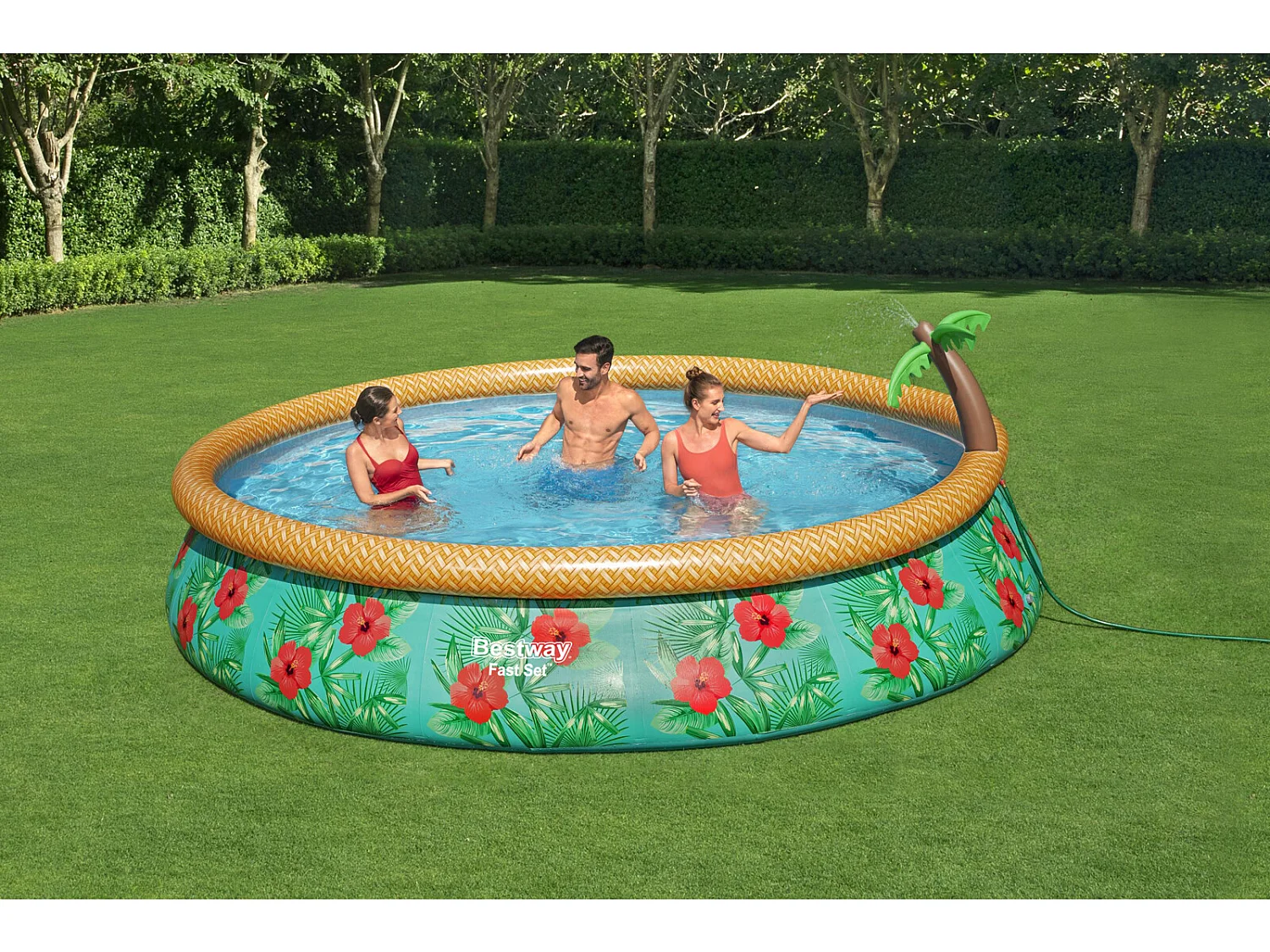 Piscine Gonflable Fast Set Bestway Paradise Palms 457x84 cm Épurateur à Cartouche de 2 006 L/H