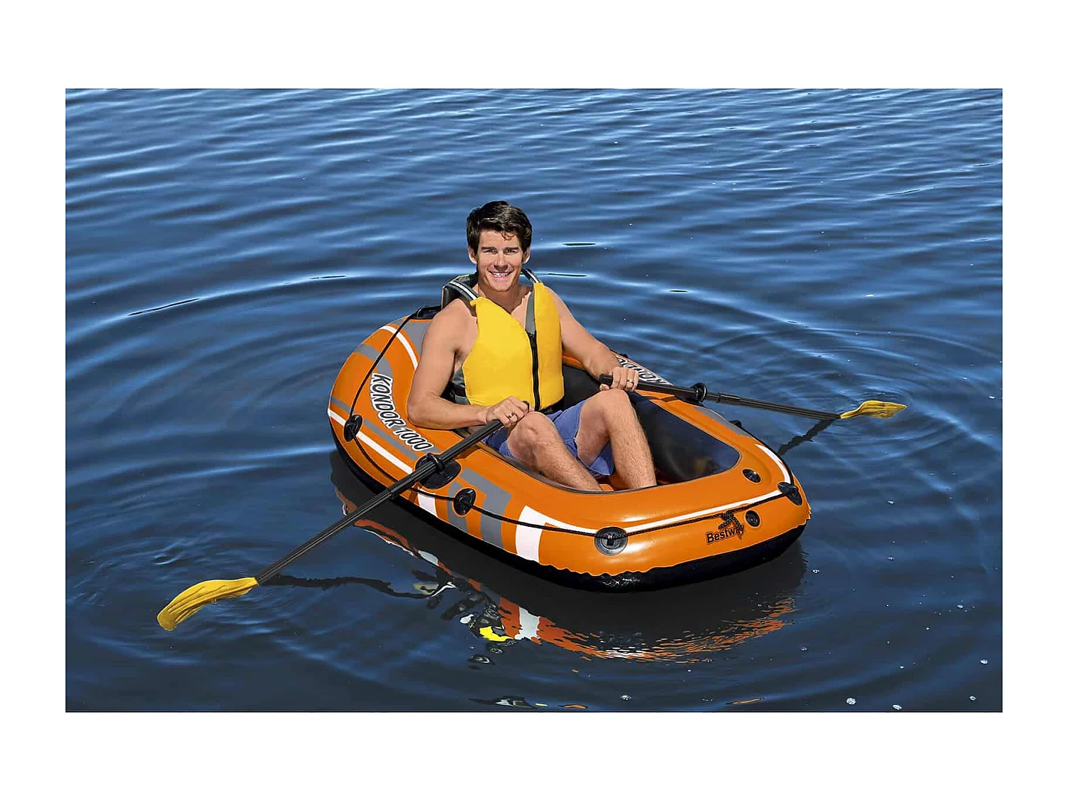 Bateau Gonflable Bestway Hydro-Force Kondor 1000 155x93x30 cm 1 Personne Pagaies