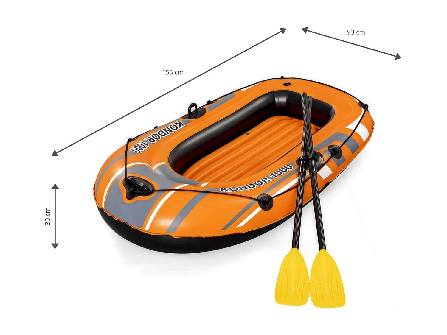 Bateau Gonflable Bestway Hydro-Force Kondor 1000 155x93x30 cm 1 Personne Pagaies