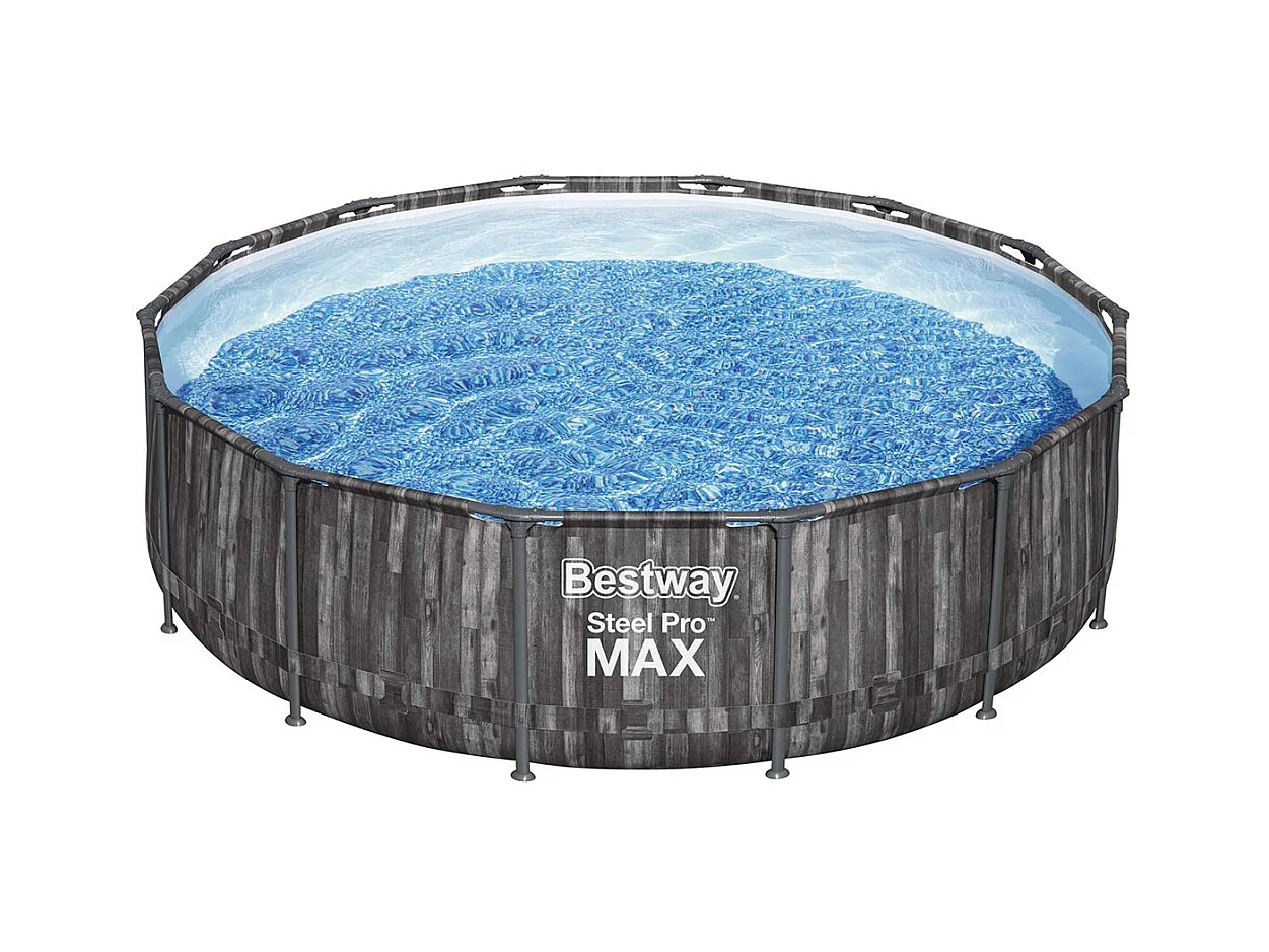 Piscine tubulaire Steel Pro Max décor bois ronde 4,27 x 1,07 m - Bestway