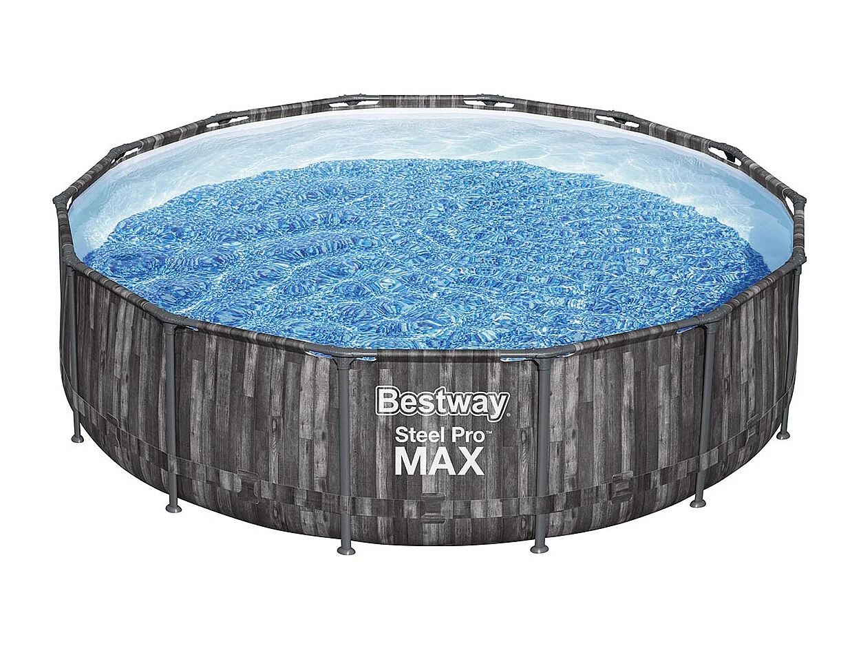Piscine tubulaire Steel Pro Max décor bois ronde 4,27 x 1,07 m - Bestway