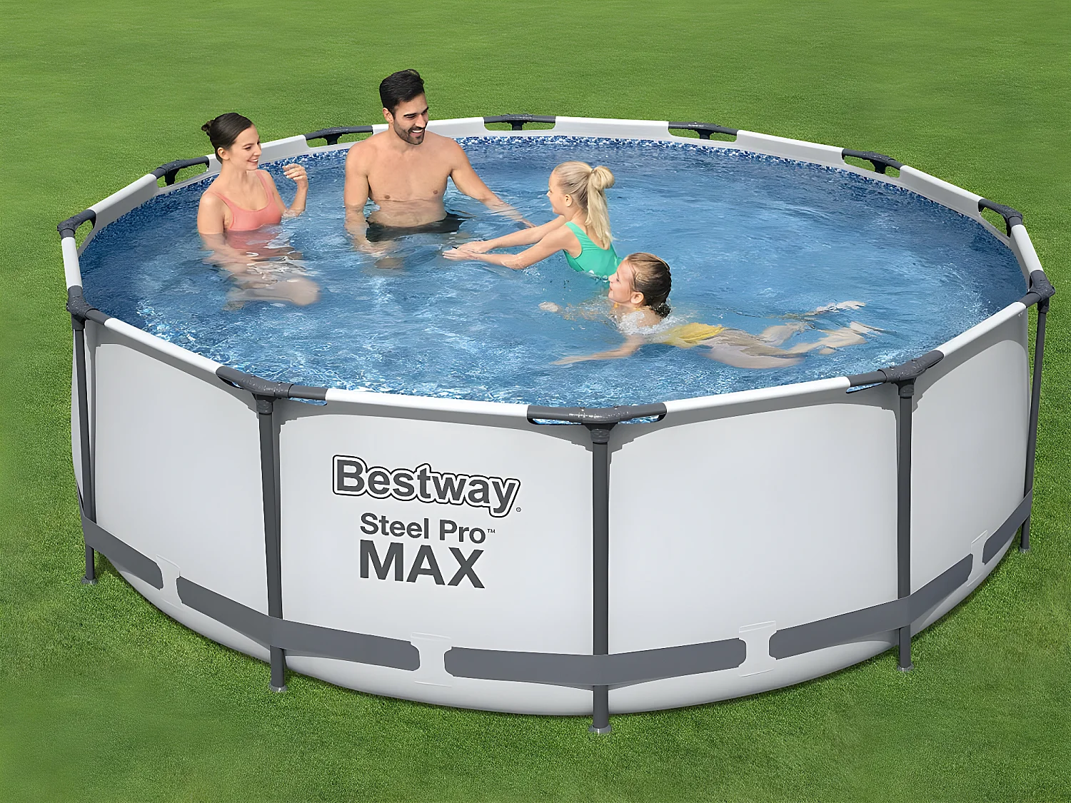 Piscina Desmontable Tubular Bestway Steel Pro Max 366x100 cm con Depuradora Cartucho 2.006 L/H y Escalera
