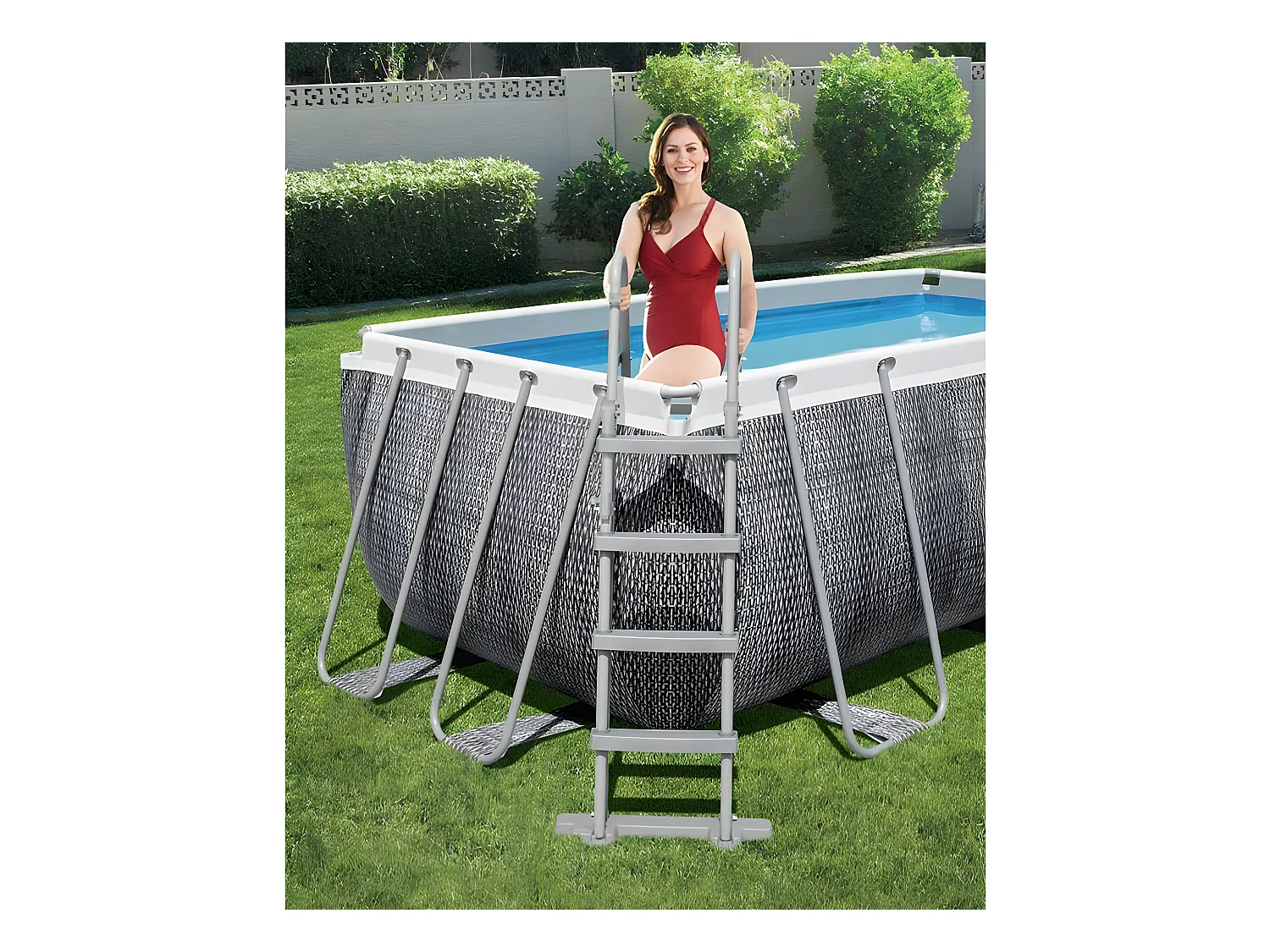 Piscine tubulaire rectangulaire Power Steel 4,12 x 2,01 x 1,22 m - Bestway