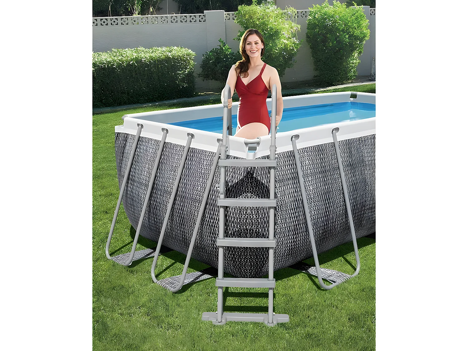 Piscine tubulaire rectangulaire Power Steel 4,12 x 2,01 x 1,22 m - Bestway