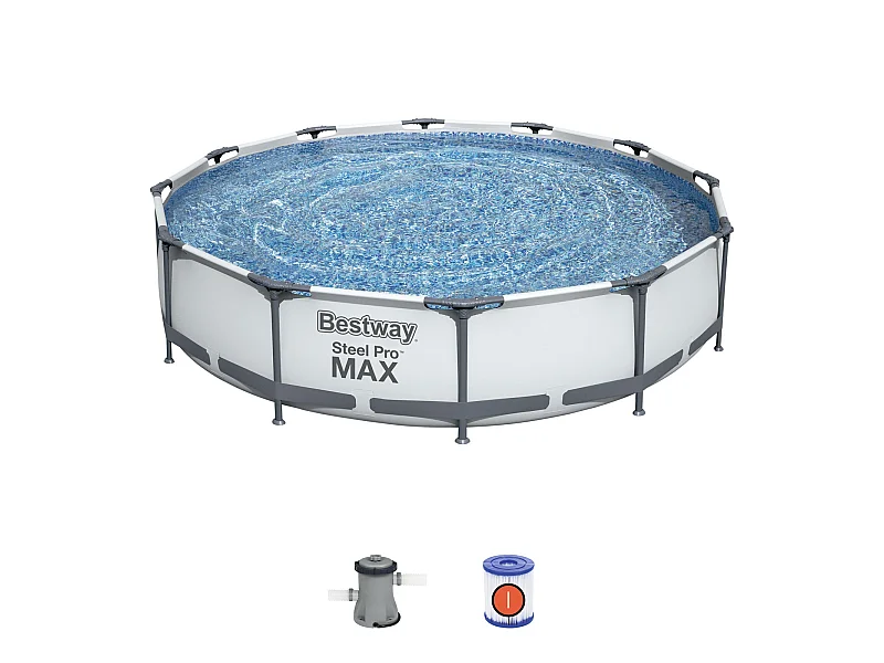 Piscina Desmontable Tubular Bestway Steel Pro Max 366x76 cm con Depuradora Cartucho 1.249 L/H