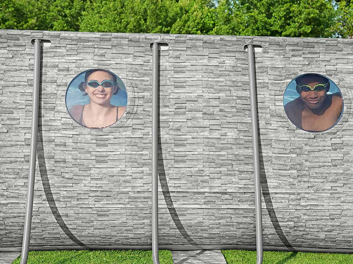 Piscine tubulaire Power Steel SwimVista avec hublots ovale 5,49 x 2,74 x 1,22 m - Bestway