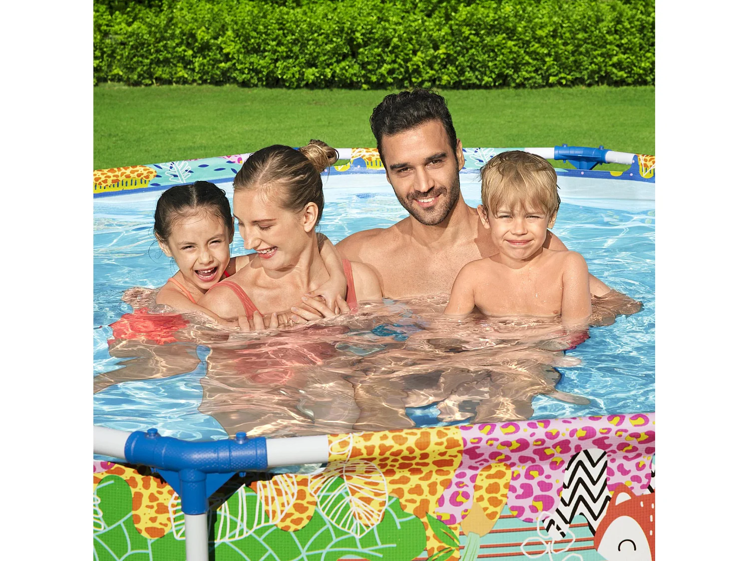 Piscine Hors-Sol Tubulaire pour Enfants Bestway Steel Pro 274X66 cm Design Animaux