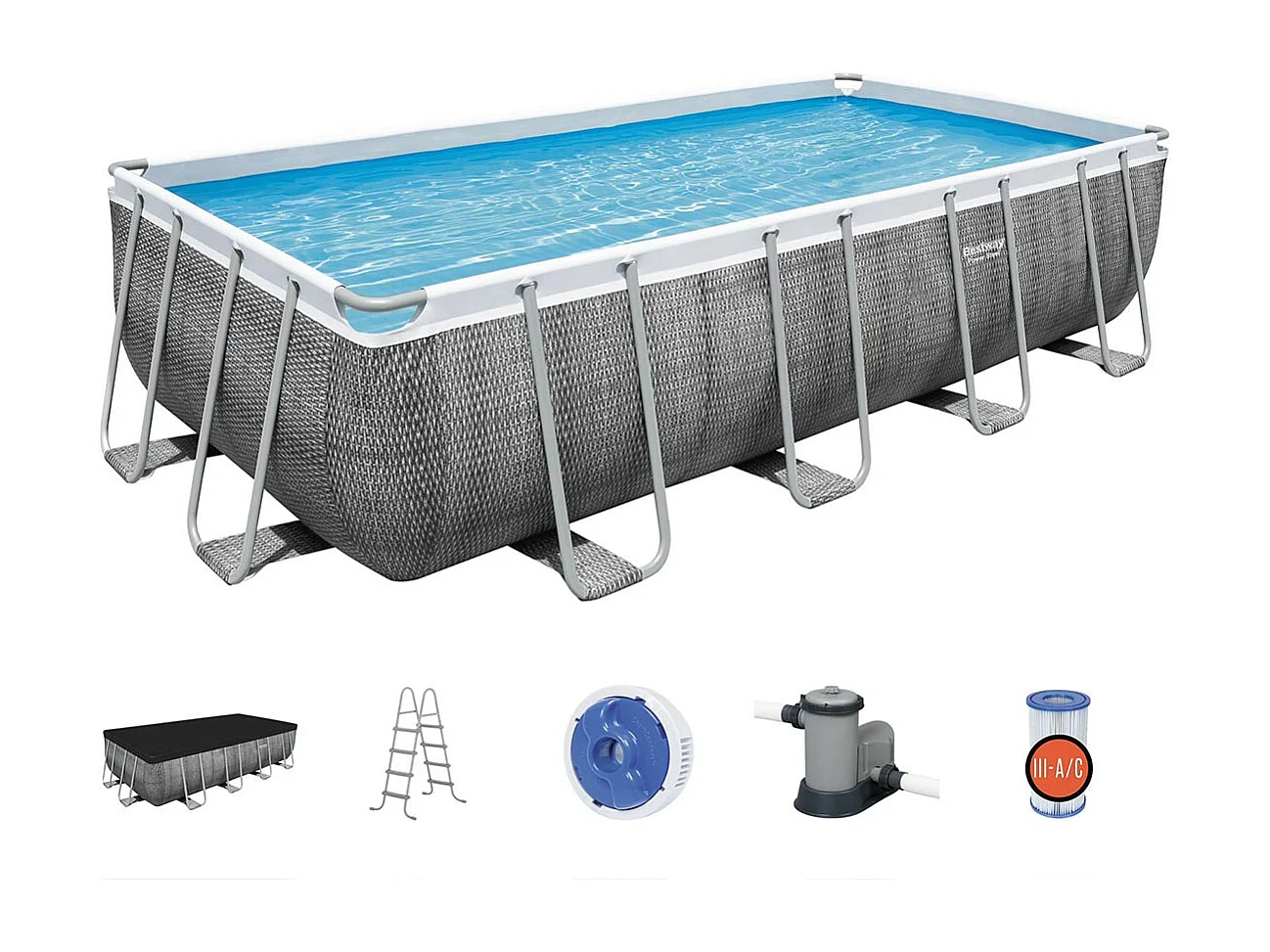 Piscine tubulaire rectangulaire Power Steel 5,49 x 2,74 x 1,22 m - Bestway