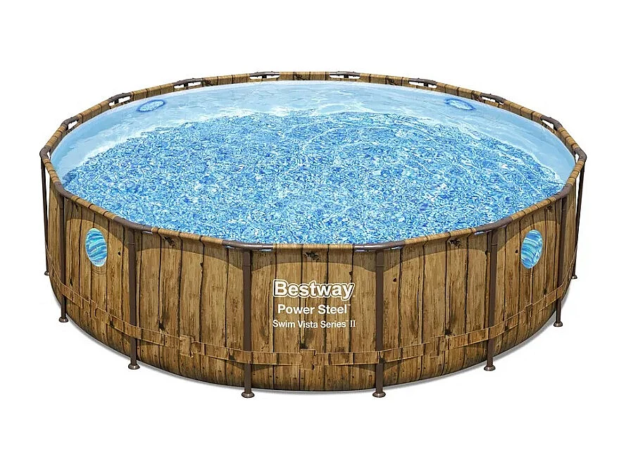 Piscine tubulaire ronde Bestway Power Steel Swim Vista 4,88 x 1,22 m-B096W5MLRF