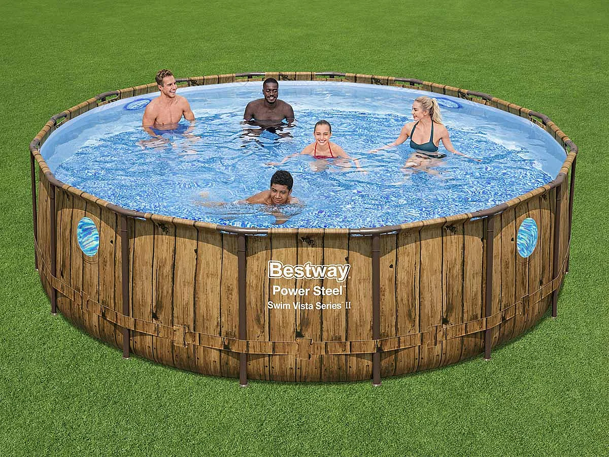 Piscine tubulaire ronde Bestway Power Steel Swim Vista 4,88 x 1,22 m-B096W5MLRF