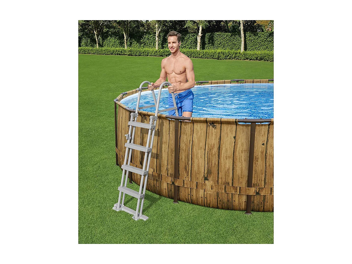 Piscine tubulaire ronde Bestway Power Steel Swim Vista 4,88 x 1,22 m-B096W5MLRF