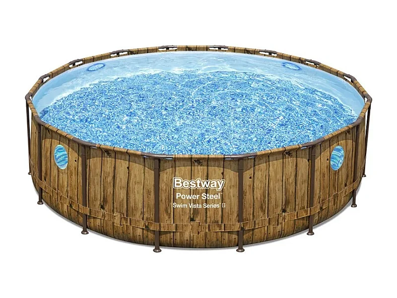 Piscine tubulaire ronde Bestway Power Steel Swim Vista 4,88 x 1,22 m-B096W5MLRF