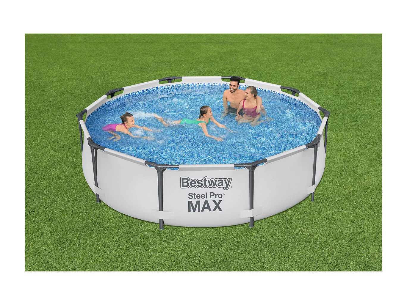 VidaXL Piscina desmontable Steel Pro Max Bestway 4678L blanco Ø305x76 cm