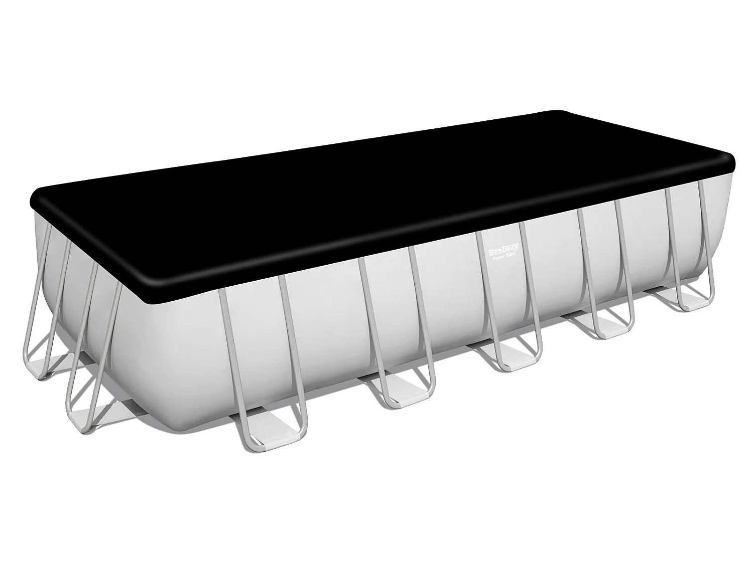 Piscina Desmontable Tubular Bestway Power Steel 640x274x132 cm Depuradora de Arena 5.678 L/H con Cobertor y Escalera