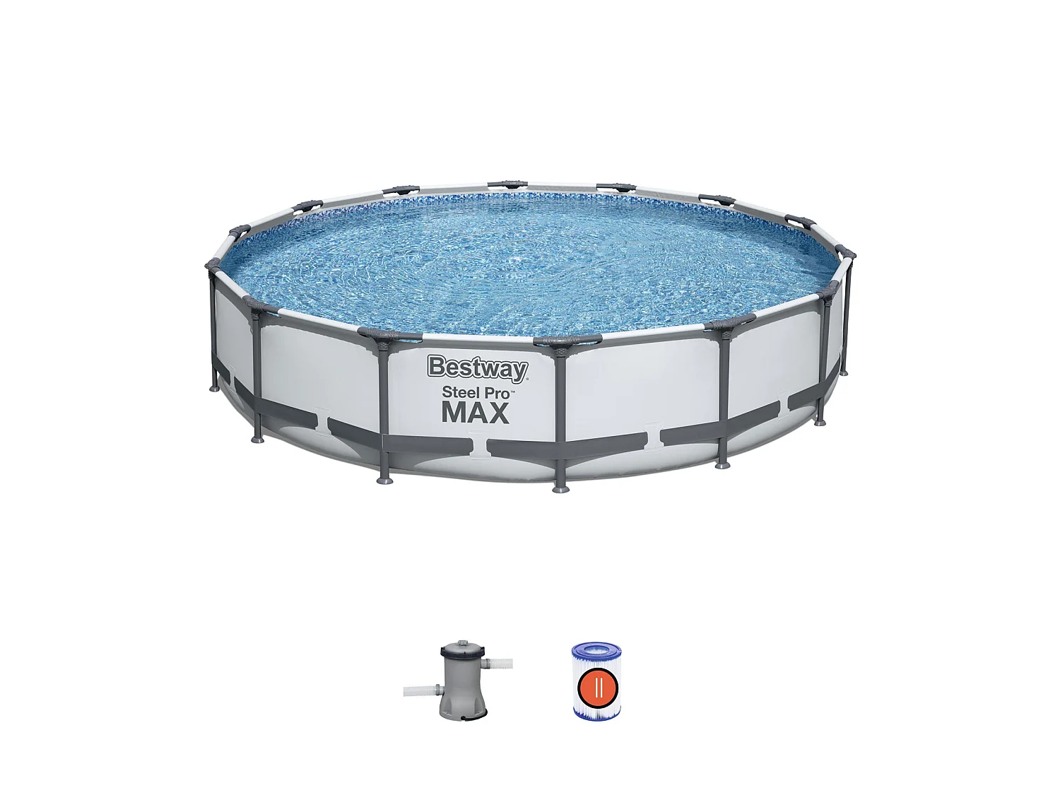 Piscine Hors-sol Tubulaire Bestway Steel Pro Max 427x84 cm Épurateur à Cartouche de 2 006 L/H