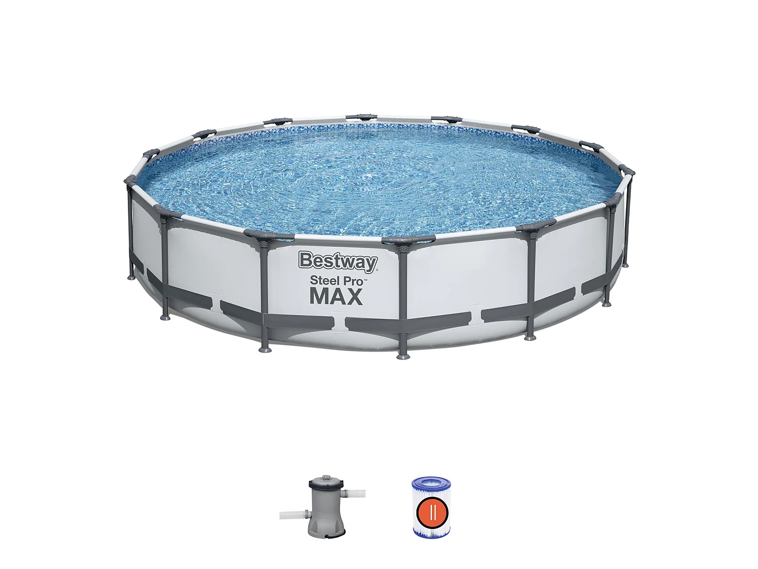 Piscine Hors-sol Tubulaire Bestway Steel Pro Max 427x84 cm Épurateur à Cartouche de 2 006 L/H