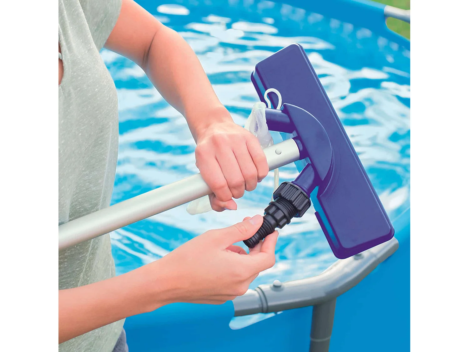 Kit de Limpieza Bestway Piscinas Limpiafondos, Recogehojas y Pértiga 174 cm
