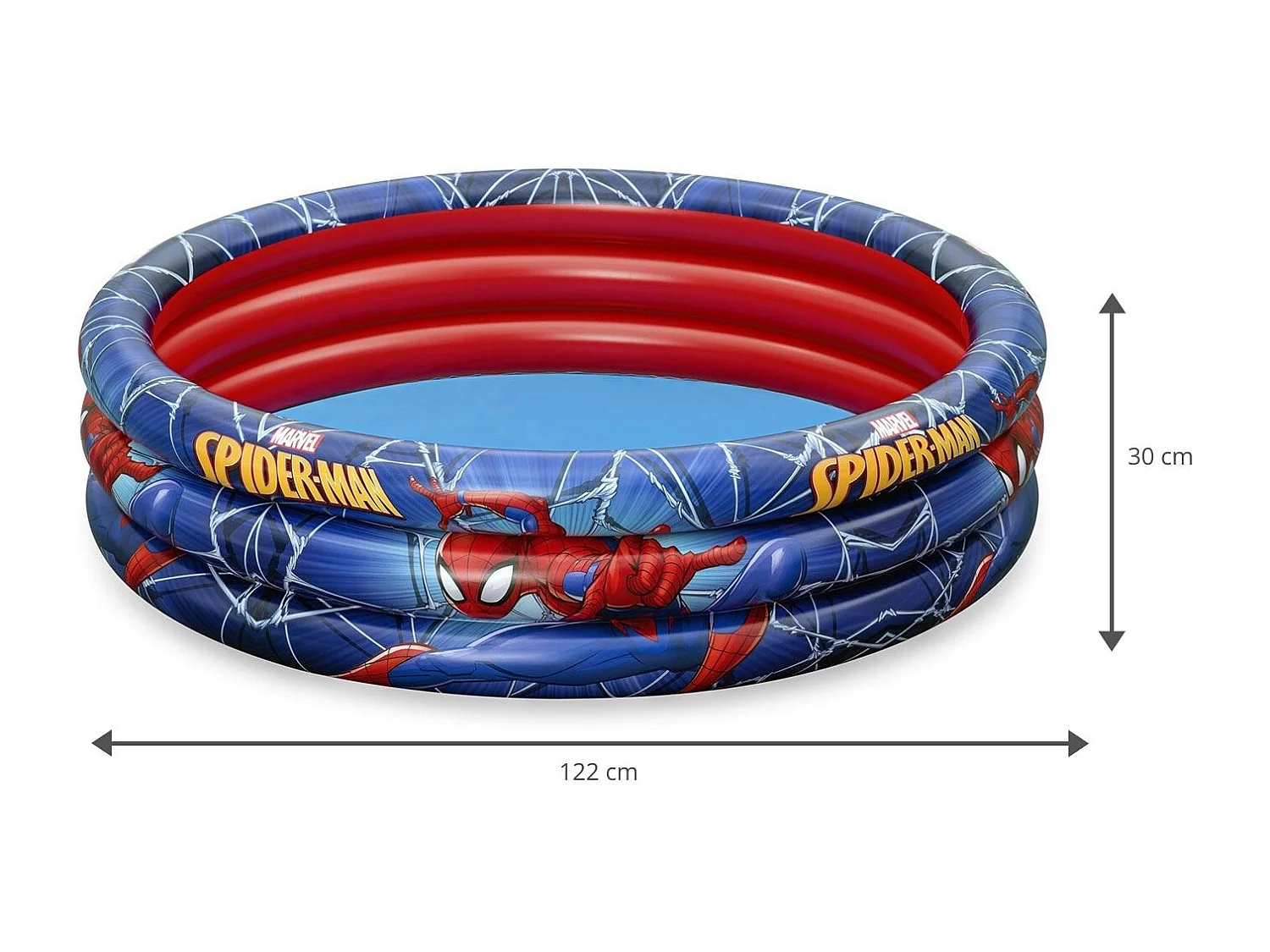 Piscine Gonflable pour Enfants Bestway Spider Man Ø122x30 cm Plus de 2 Ans