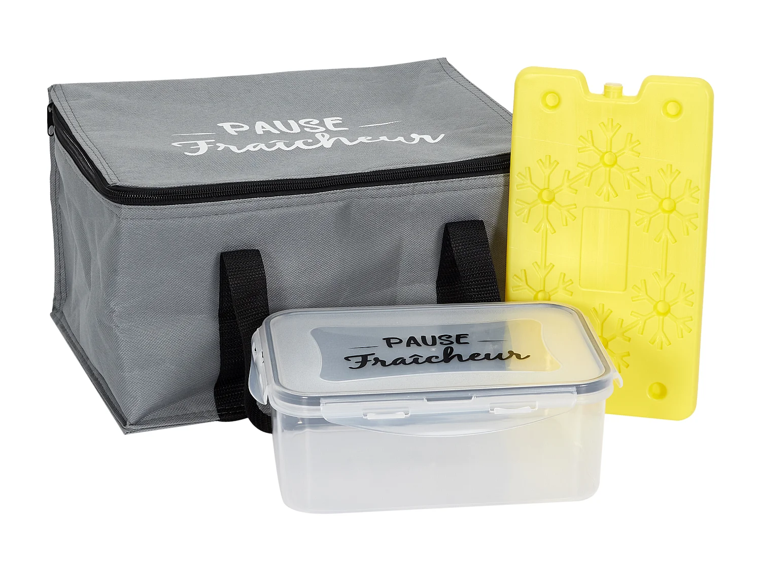 Grand Sac Fraicheur Pain De Glace Et Lunch Box Gris
