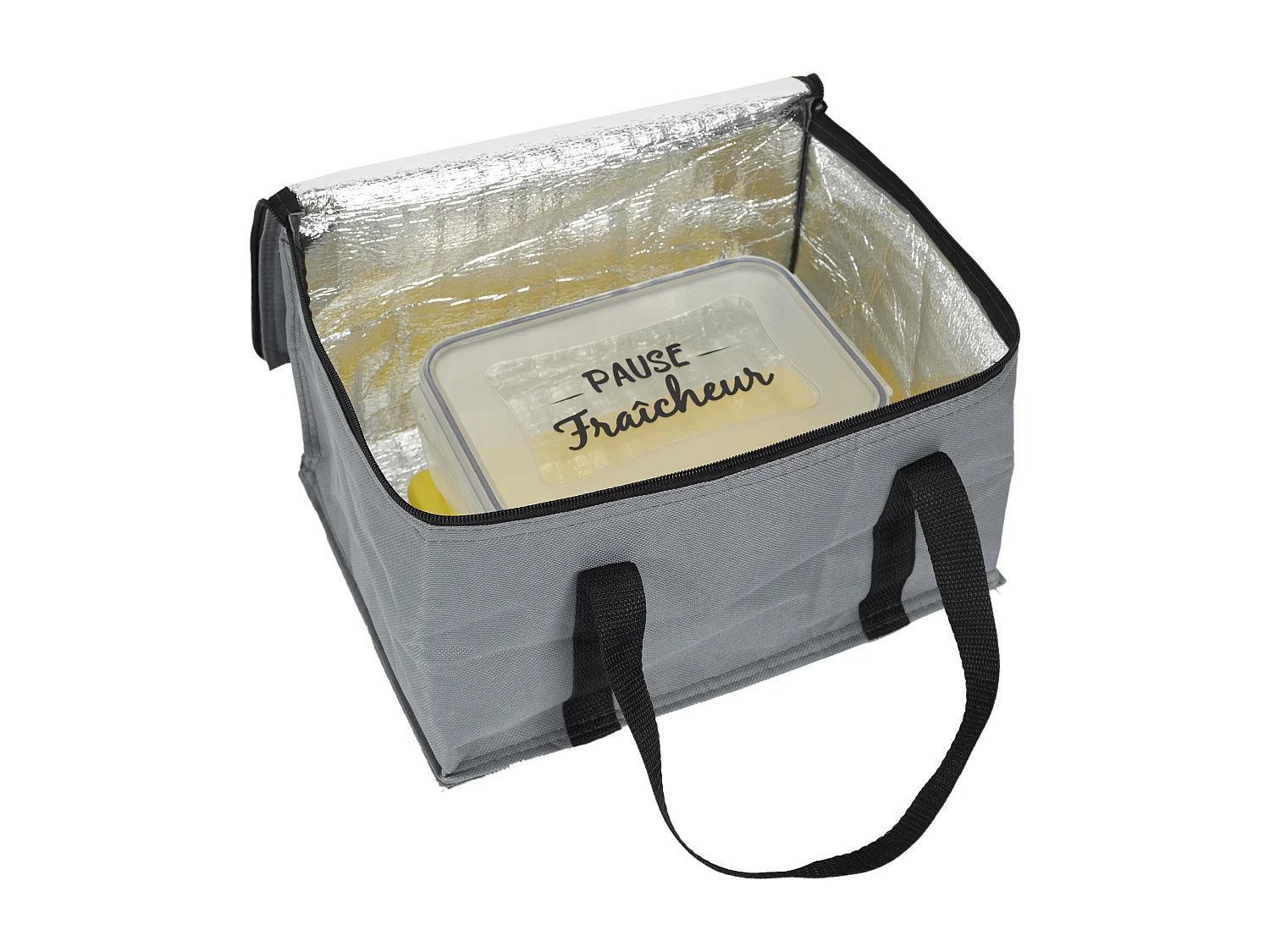 Grand Sac Fraicheur Pain De Glace Et Lunch Box Gris