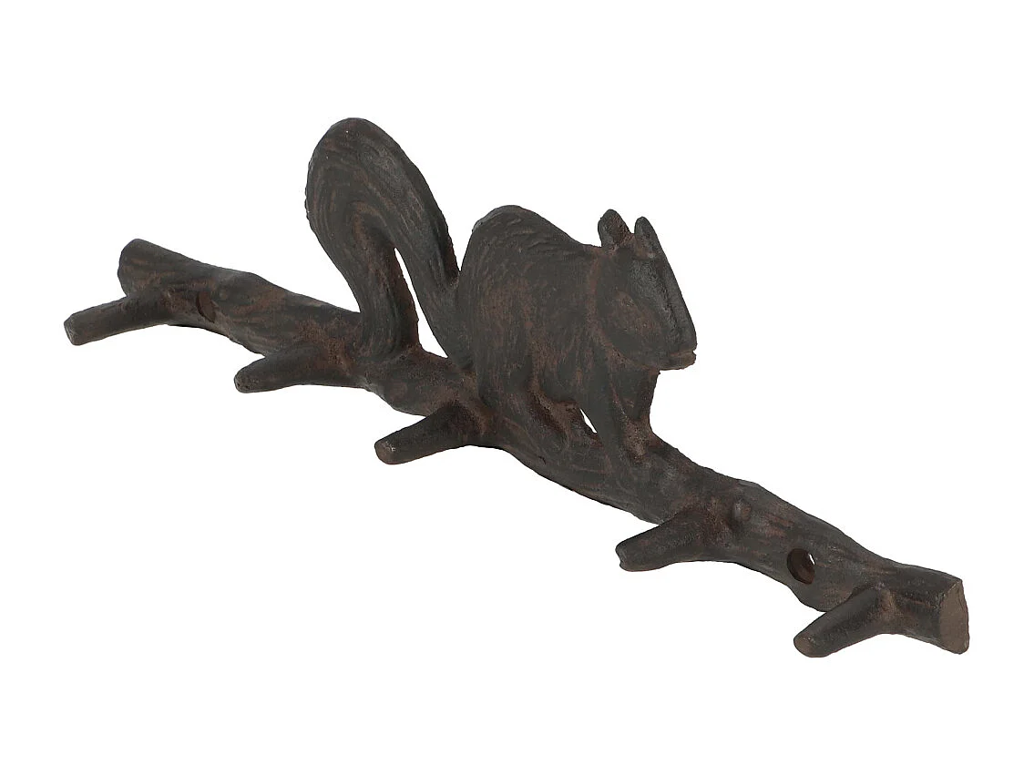 Porte clés en fonte Ecureuil sur branche