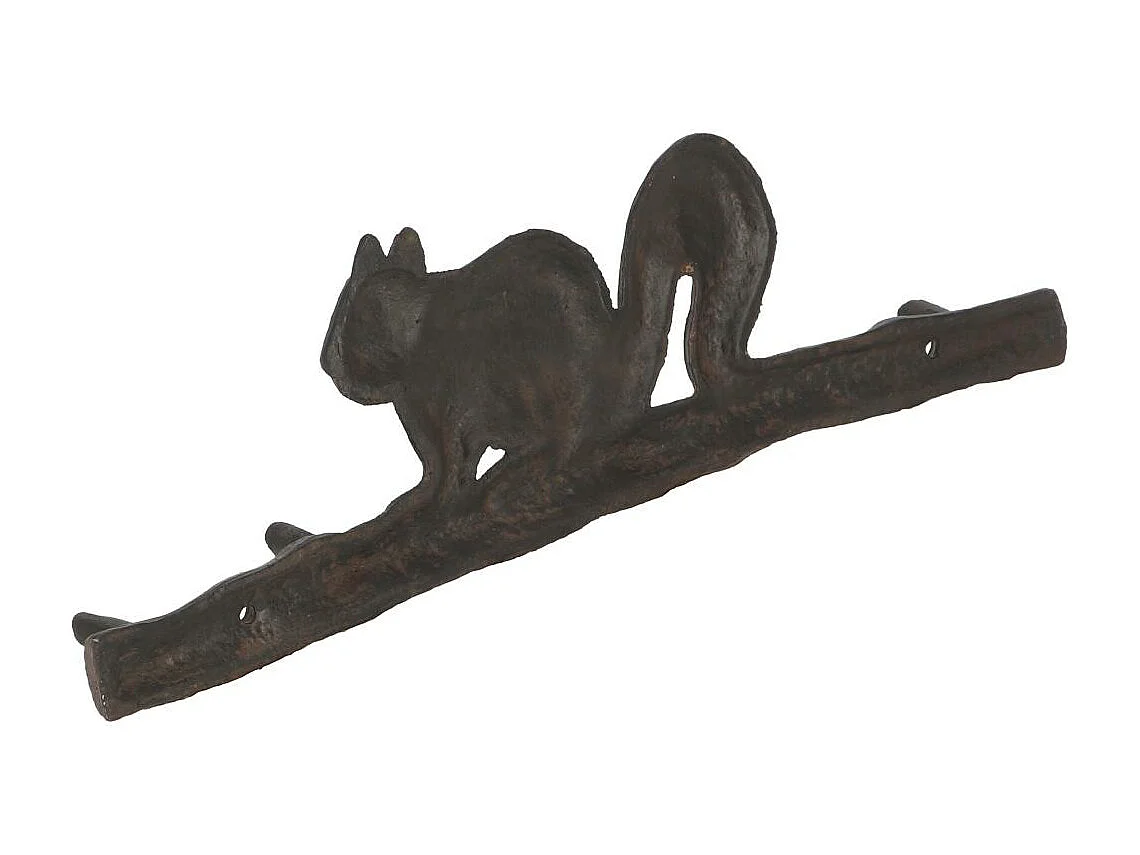 Porte clés en fonte Ecureuil sur branche