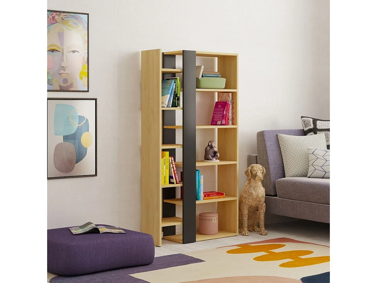 Bibliothèque 5 Niveaux L80 x H152 cm - Axel