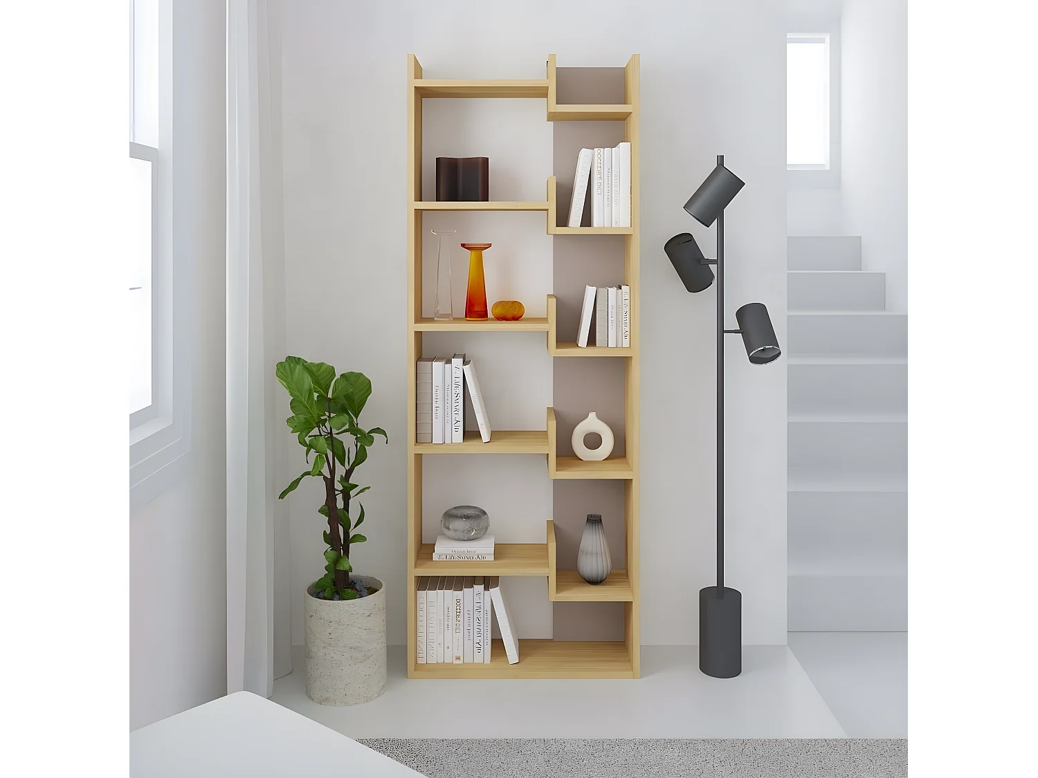 Bibliothèque Design 6 Niveaux H162,4 cm - Klapo