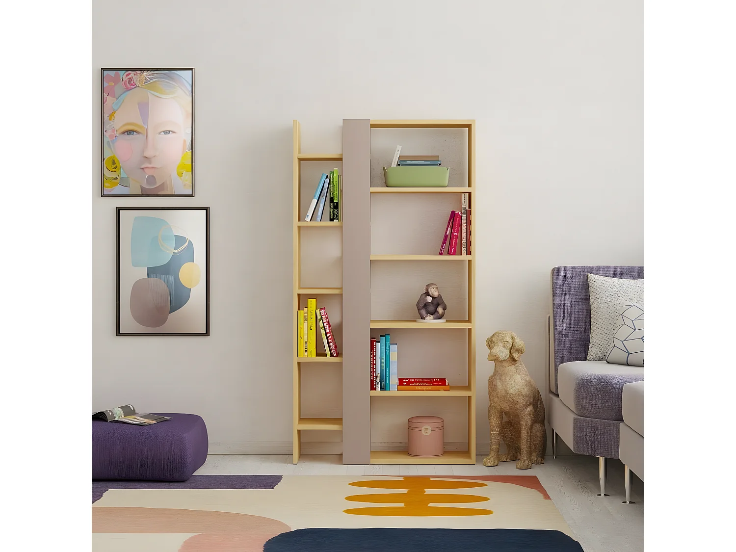 Bücherregal 5 Ebenen L80 x H152 cm - Axel