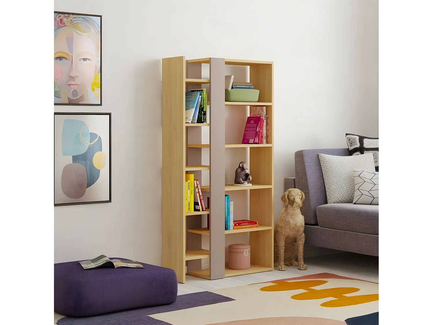 Bücherregal 5 Ebenen L80 x H152 cm - Axel