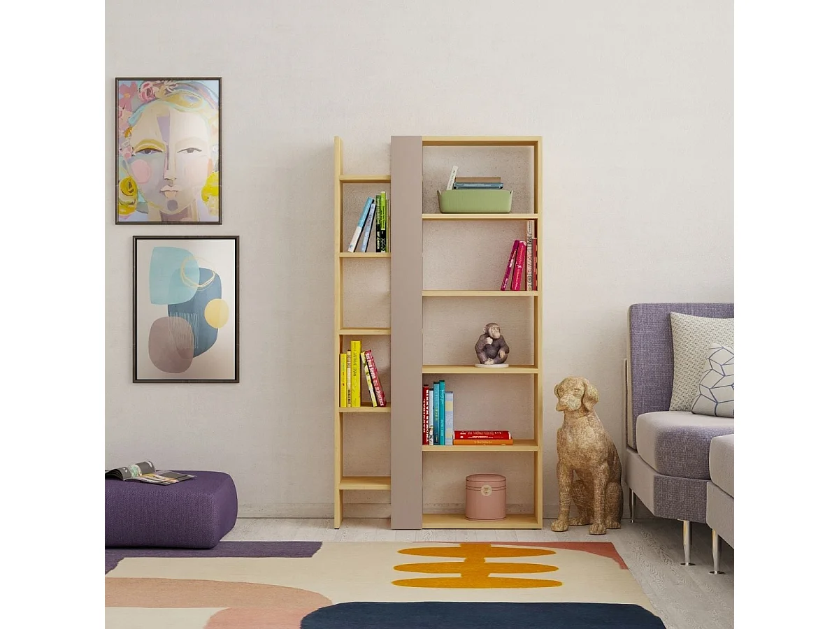 Bibliothèque 5 Niveaux L80 x H152 cm - Axel