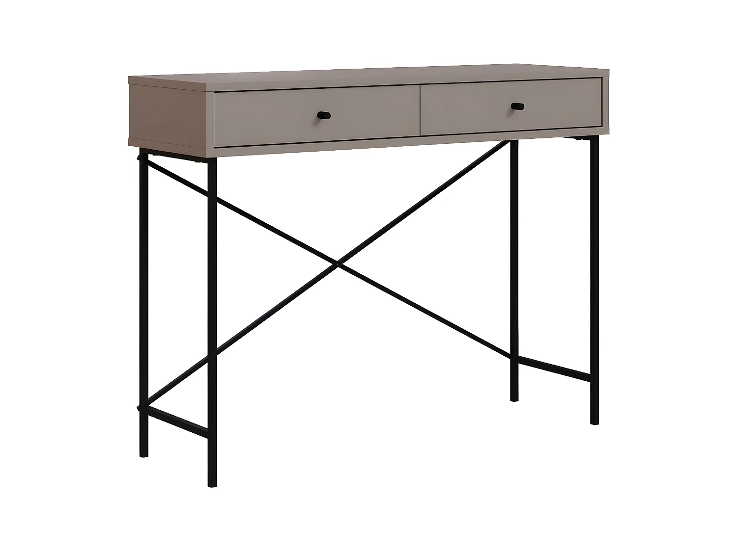 Console 2 Lades Kleur mokka en Metalen Poten L110 cm - Titan