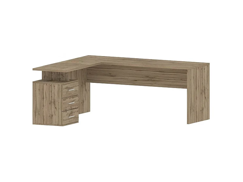 Dguarin Desk, Bureau PC d'angle, Table de bureau polyvalente, Bureau multi-positions peu encombrant, 100% Made in Italy, 160x60h75 cm, Chêne