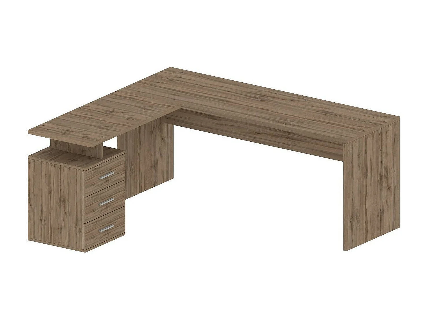 Dguarin Desk, Bureau PC d'angle, Table de bureau polyvalente, Bureau multi-positions peu encombrant, 100% Made in Italy, 160x60h75 cm, Chêne