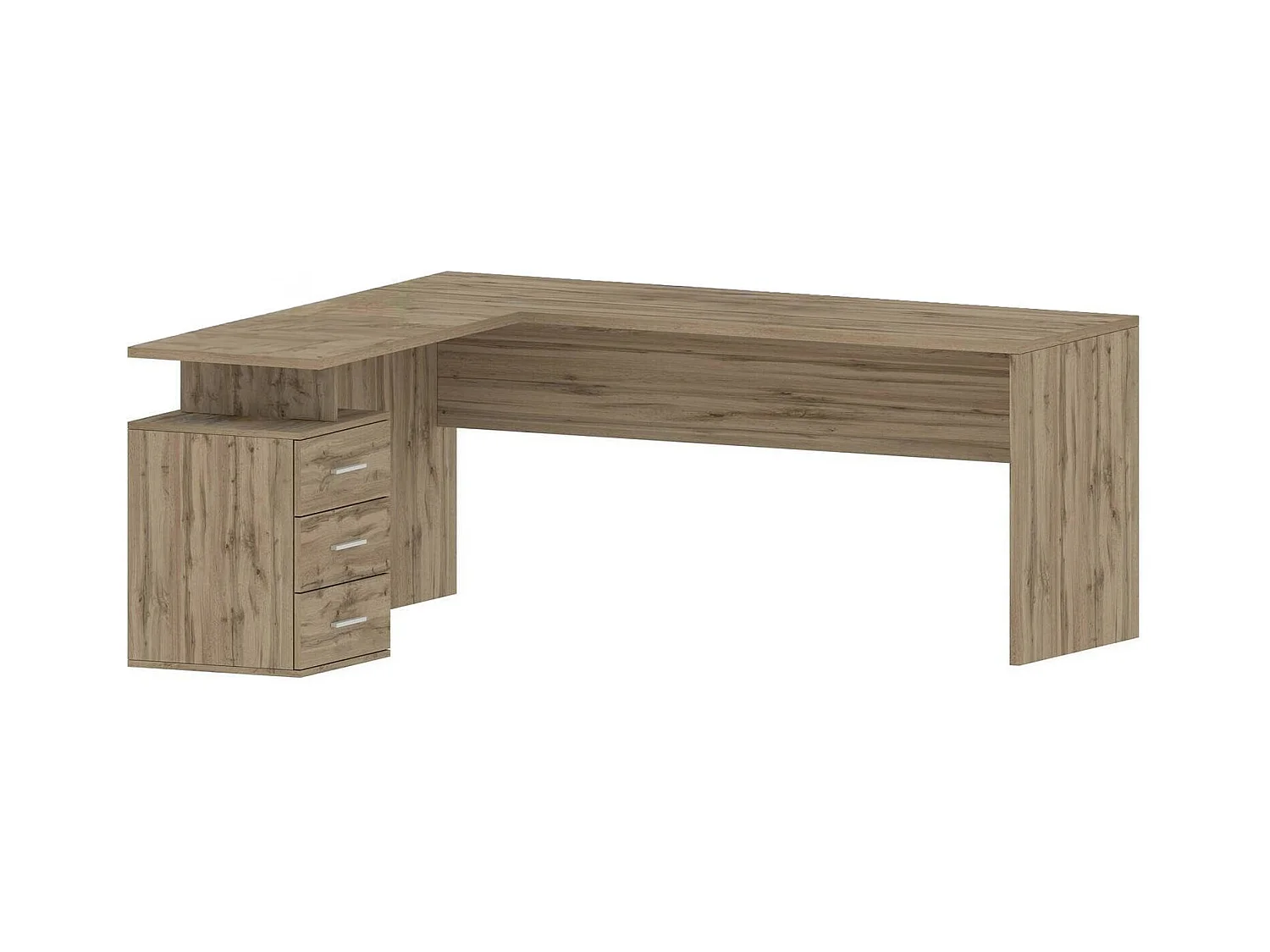 Mark Desk, Bureau PC d'angle, Table de bureau polyvalente, Bureau multi-positions peu encombrant, 100% Made in Italy, 160x60h75 cm, Chêne