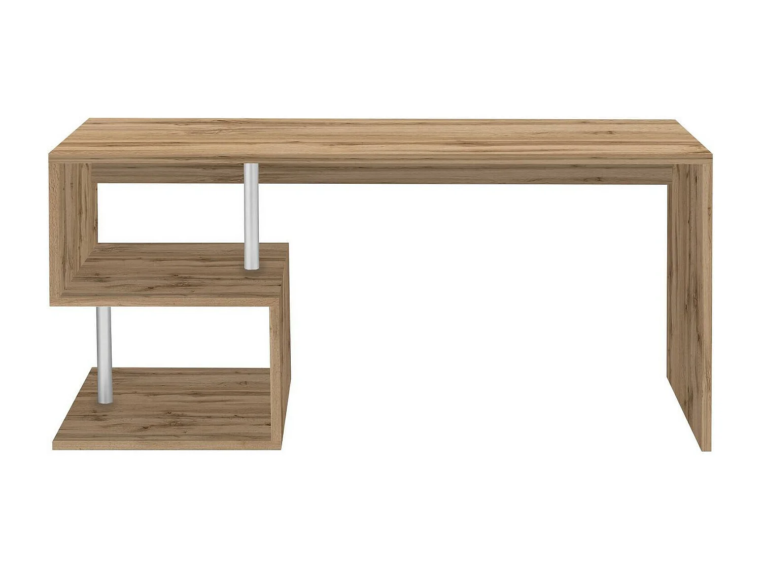 Samuel bureau, Lineair pc-bureau, Multifunctionele kantoortafel, Ruimtebesparend bureau met meerdere posities, 100% gemaakt in Italië, 180x60h78 cm, Eiken