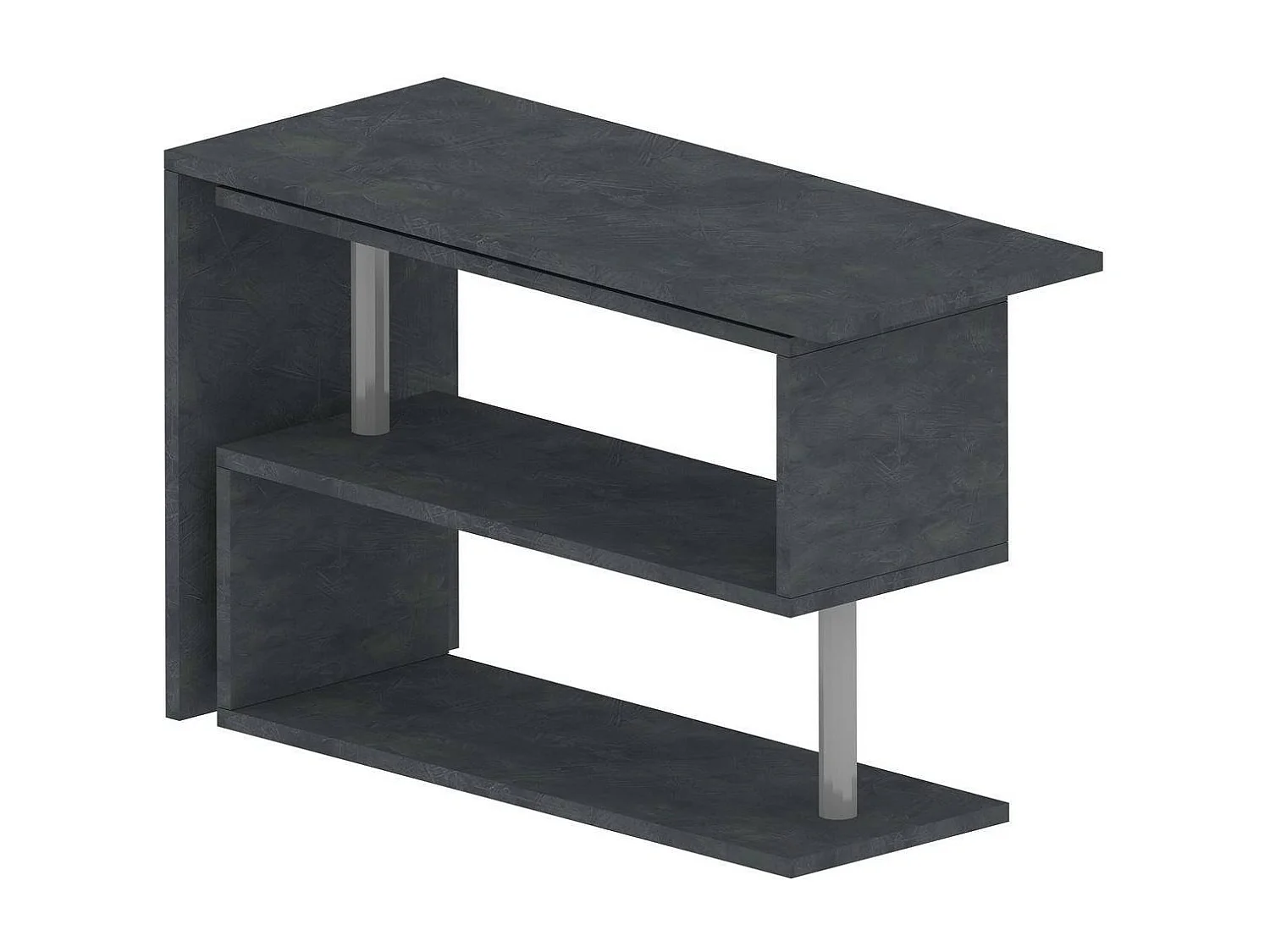 Bureau Candido, Bureau PC d'angle, Table de bureau polyvalente, Bureau gain de place multi-positions, 100% Made in Italy, 120x50h75 cm, Anthracite