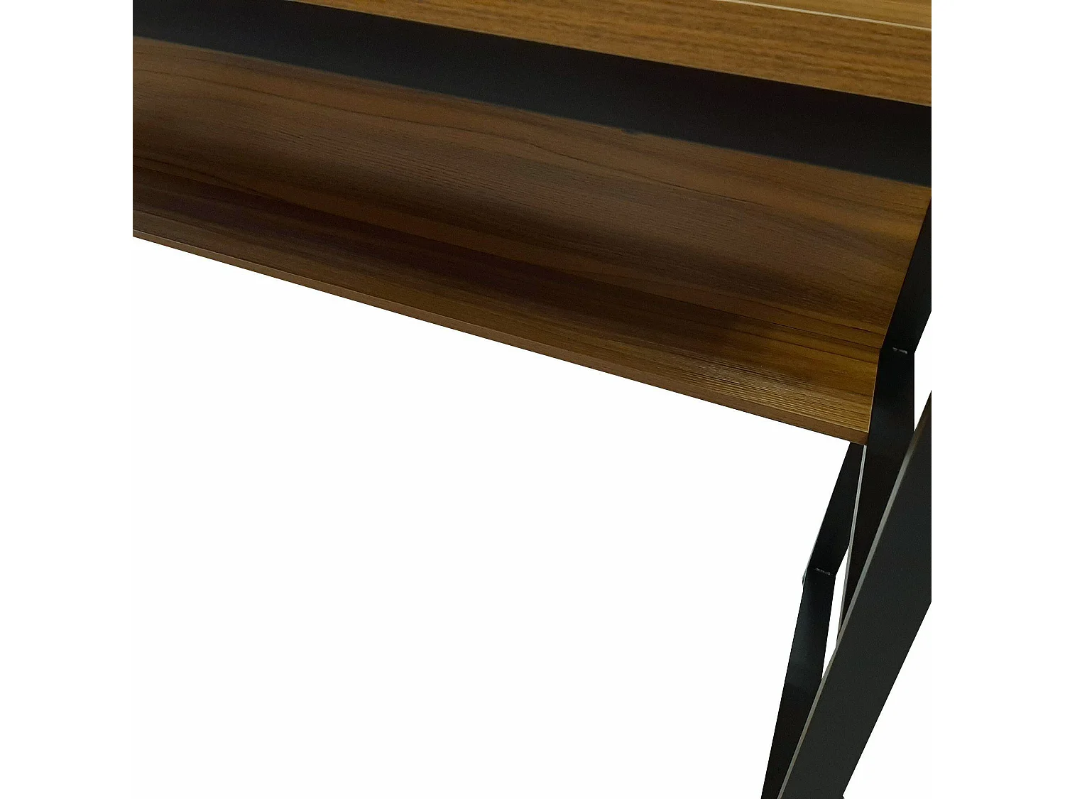 Villava bureau, Lineair bureau, Multifunctioneel bureau, Ruimtebesparende werktafel, 55x139h74 cm, Zwart en Eiken