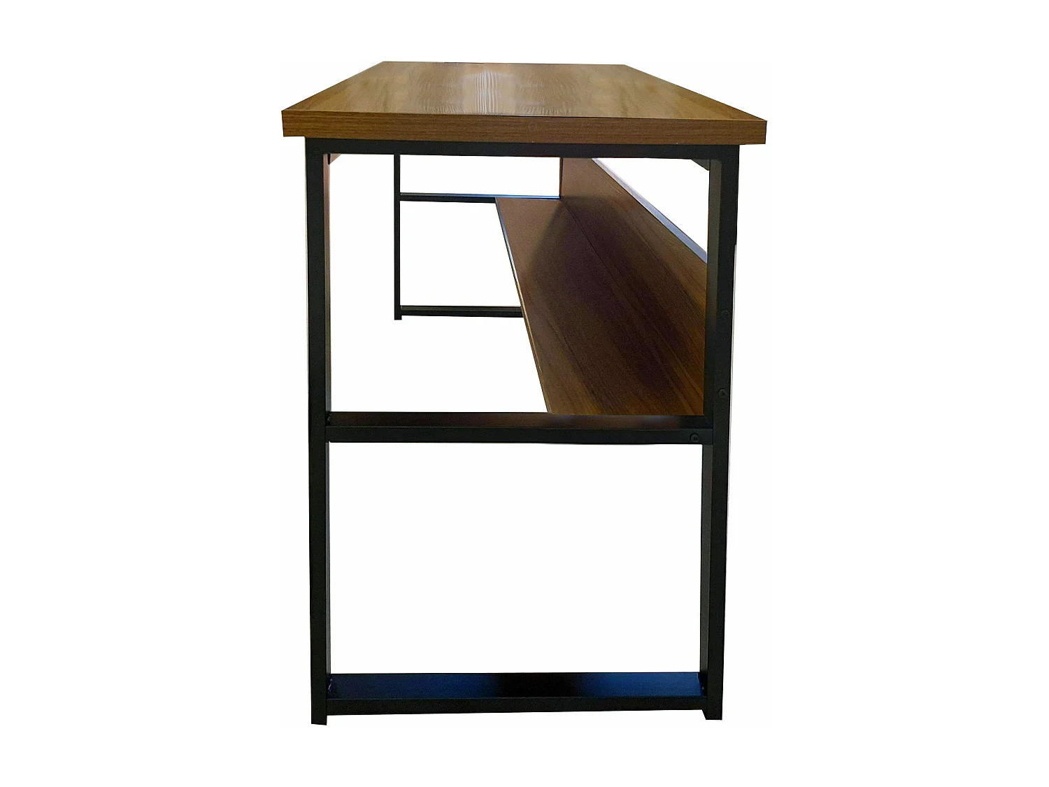 Villava bureau, Lineair bureau, Multifunctioneel bureau, Ruimtebesparende werktafel, 55x139h74 cm, Zwart en Eiken