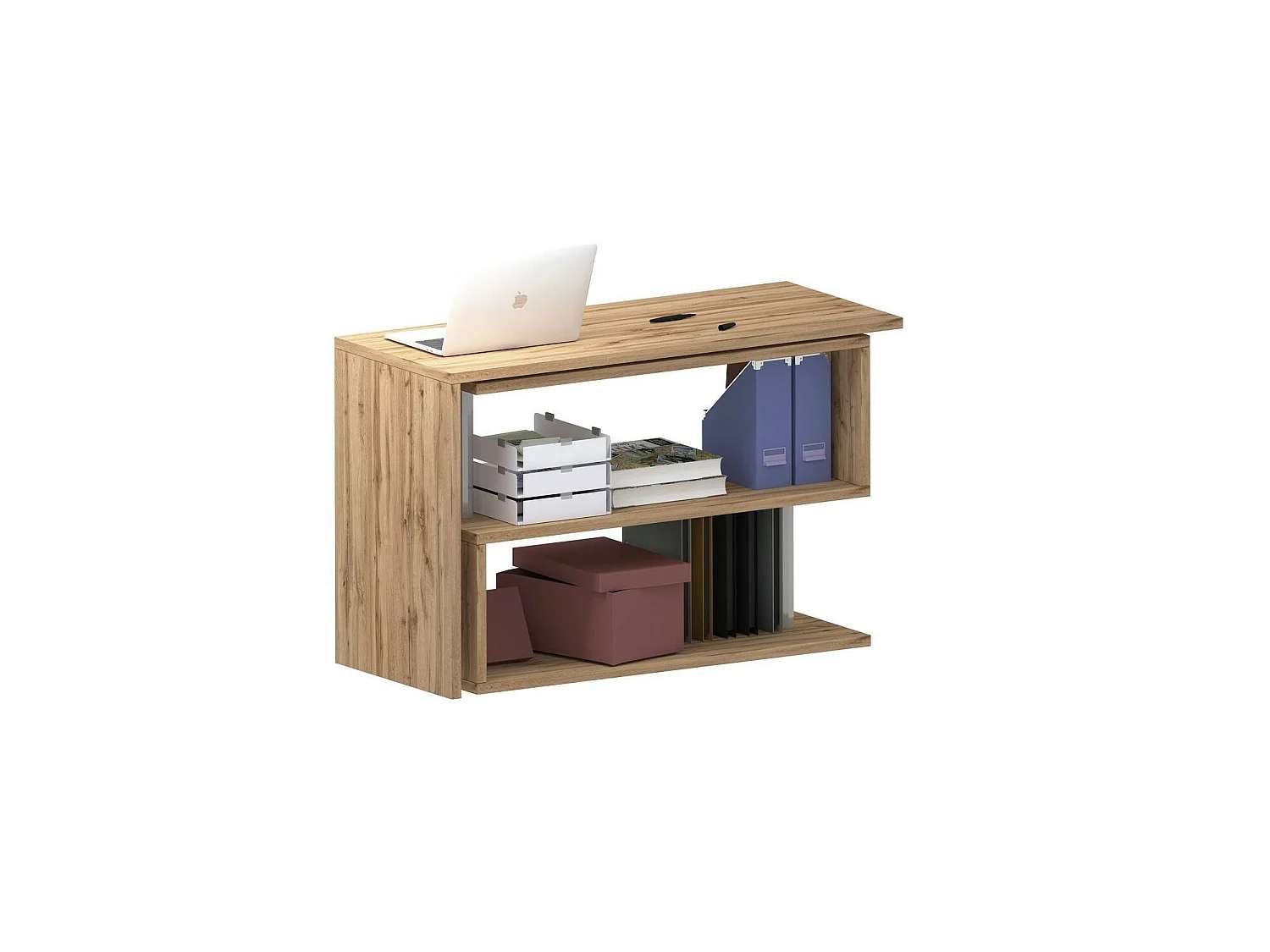 Bureau Candido, Bureau PC d'angle, Table de bureau polyvalente, Bureau gain de place multi-positions, 100% Made in Italy, 120x50h75 cm, Chêne