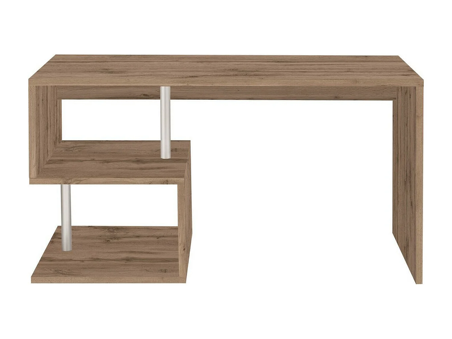 Mesa Valerio, Mesa Linear para PC, Mesa de escritório multiuso, Mesa multiposições que economiza espaço, 100% Fabricado na Itália, 140x60h78 cm, Carvalho