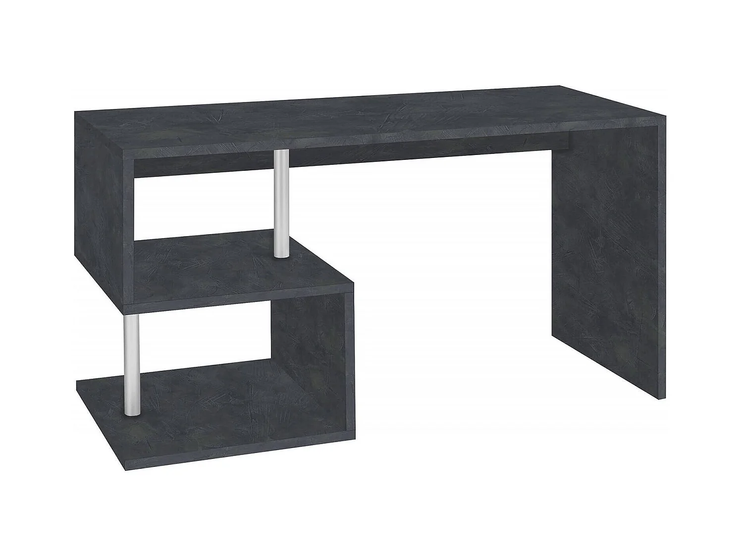 Bureau Dmorisc, Bureau PC Linéaire, Table de bureau polyvalente, Bureau gain de place multi-positions, 100% Made in Italy, 140x60h78 cm, Ardoise
