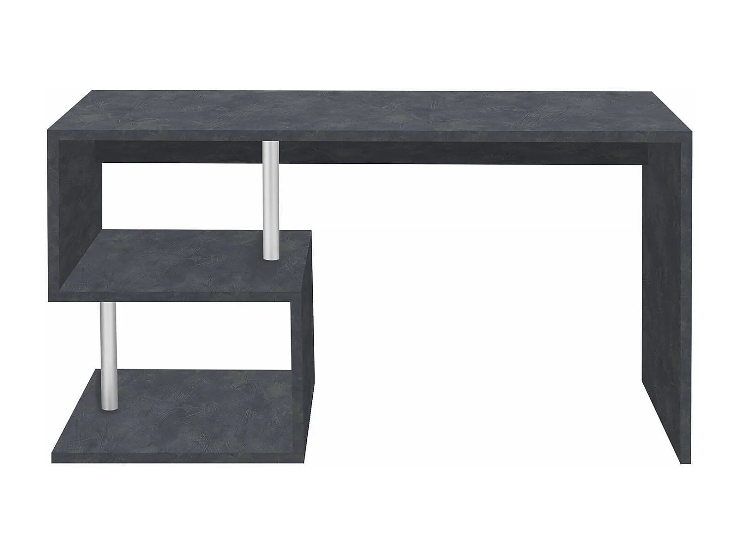 Bureau Dmorisc, Bureau PC Linéaire, Table de bureau polyvalente, Bureau gain de place multi-positions, 100% Made in Italy, 140x60h78 cm, Ardoise