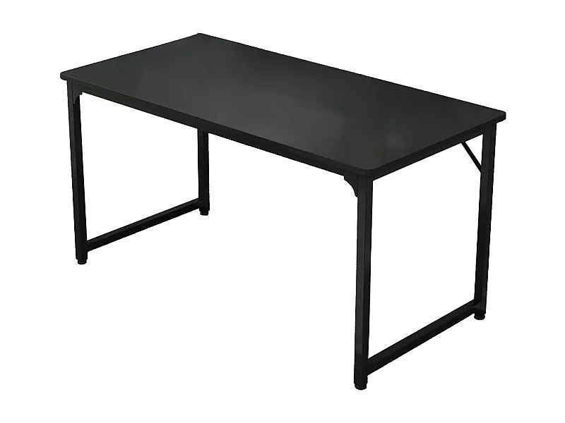 Bureau Sedaví, Bureau linéaire, Bureau polyvalent, Bureau fixe peu encombrant, 60x140h74 cm, Noir