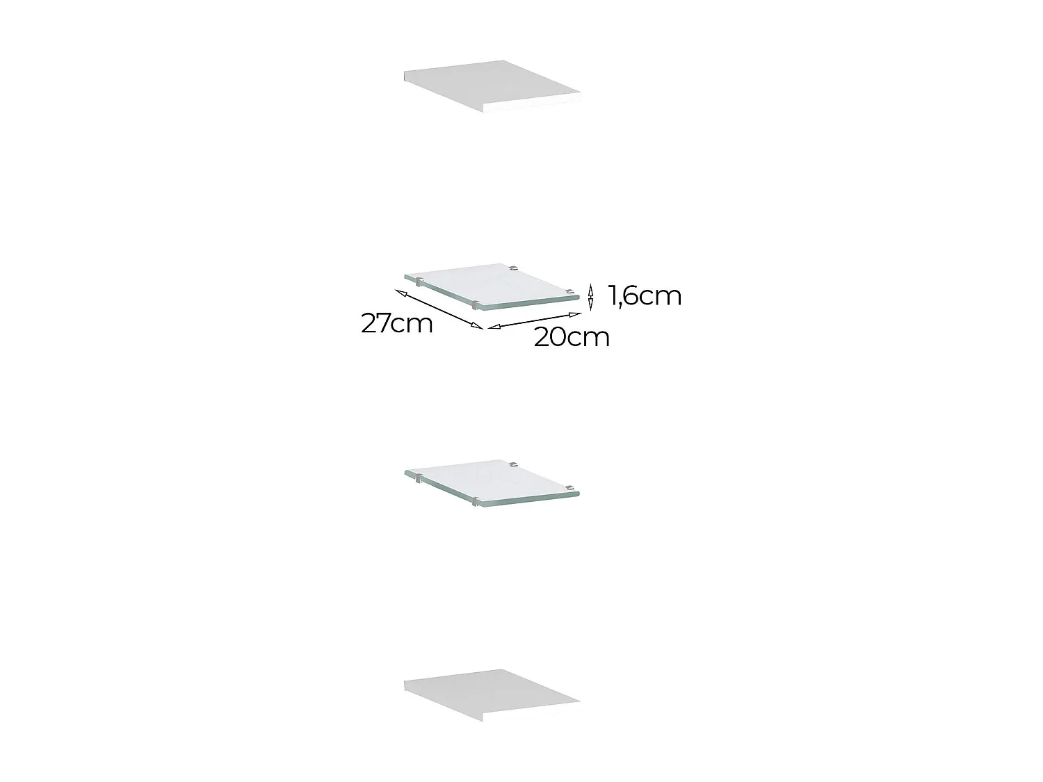 Emanuele plank, Open planken, 100% Made in Italy, 20x27h2 cm, Antraciet