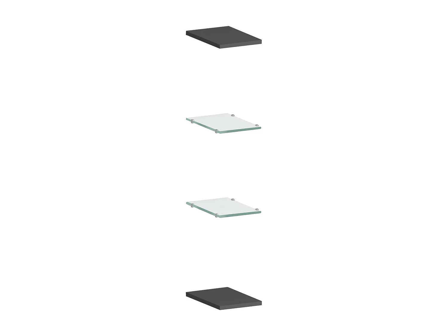 Dmora Mensola Emanuele 27x20x2h cm Nero Antracite 4 Ripiani Materiale Struttura in Vetro, Made in Italy