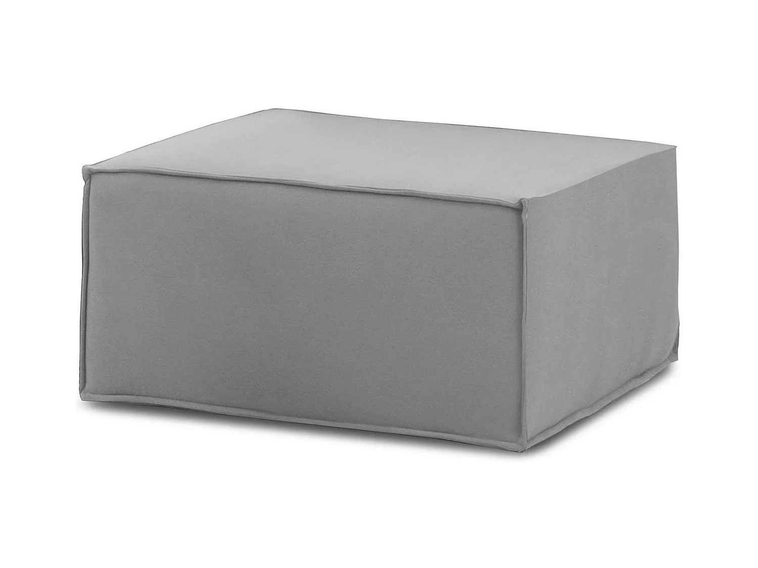 Pouf Barbara, Pouf de salon, Fauteuil relaxant en tissu rembourré, 100% Made in Italy, 80x70h43 cm, Gris