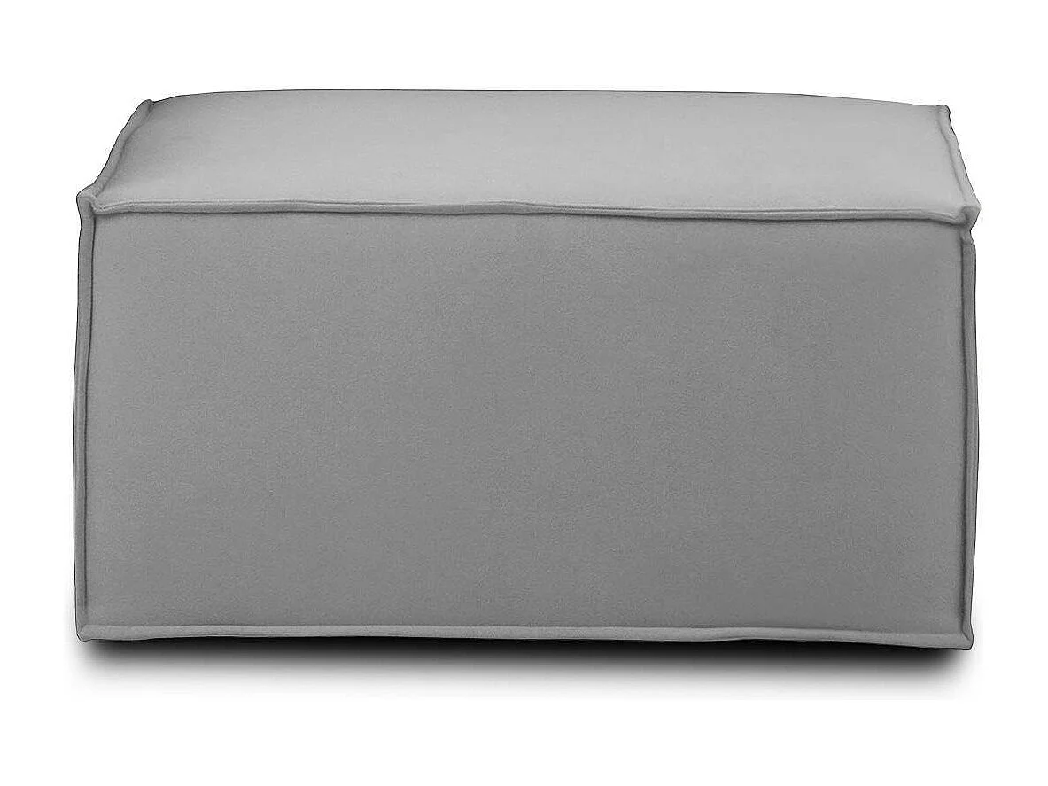 Pouf Barbara, Pouf de salon, Fauteuil relaxant en tissu rembourré, 100% Made in Italy, 80x70h43 cm, Gris